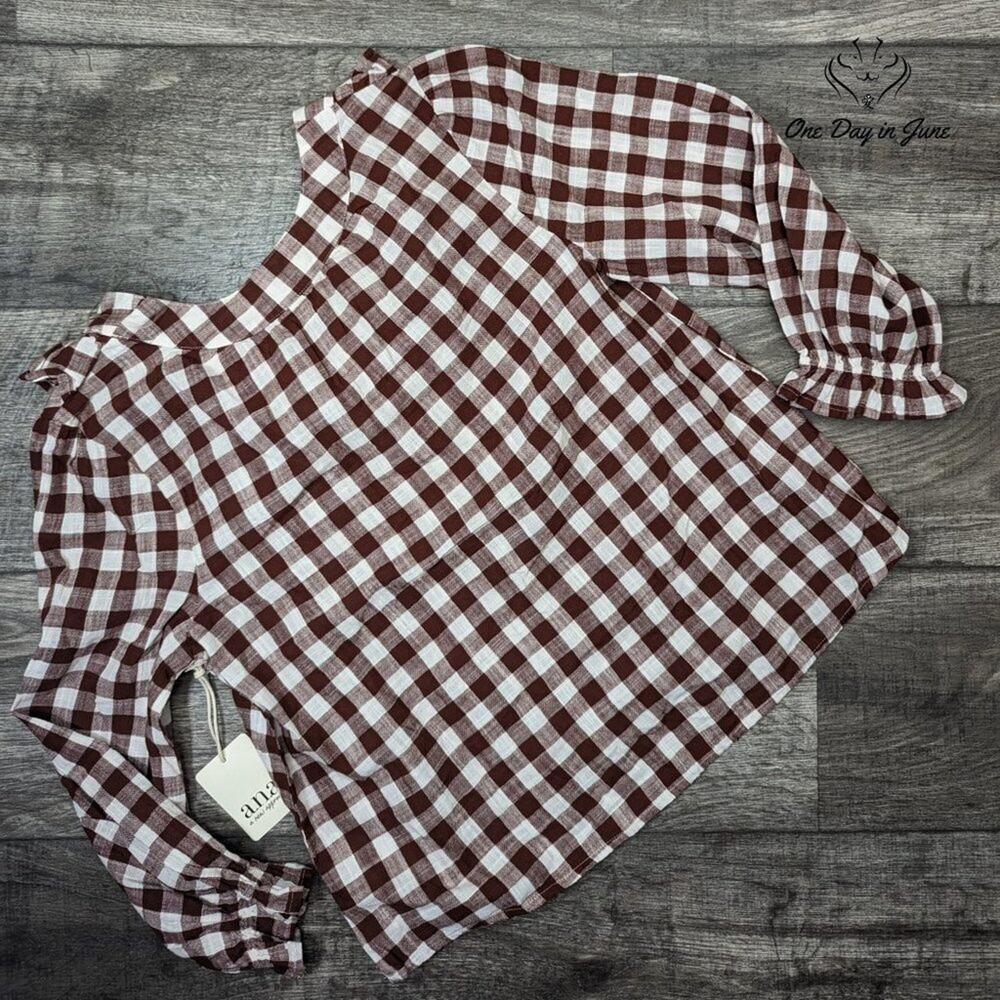 A.n.a Ruffle Collar Long Sleeve Top Size S - Picture 5 of 5